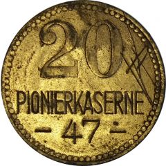 20 Pfennig - Pionierkaserne Countermarked `K`