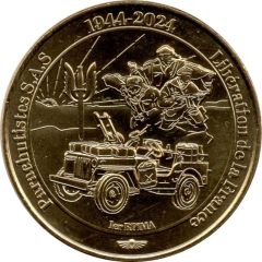 Jeton touristique - Monnaie de Paris - Parachutistes S.A.S - Libération de la France - 1944-2024 - Jeep