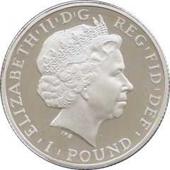 1 Pound - Elizabeth II 5th portrait, 1/2 oz Fine Silver