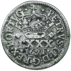 Tostão - Pedro V Countermark `Small Crown` over LXXX, Portugal