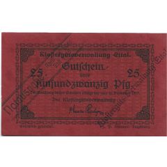 25 Pfennig Klostergutsverwaltung Ettal