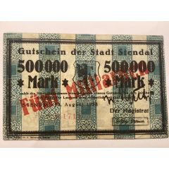 5 000 000 000 Mark Overprint on 500 000 Mark