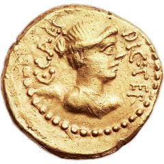Aureus - Julius Caesar C•CAES DIC•TER / L•PLANC PRAEF•VRB