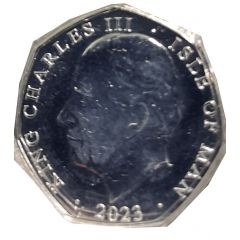 50 Pence - Charles III Anthem, Long Live Our Noble King, Ag-Au Plated
