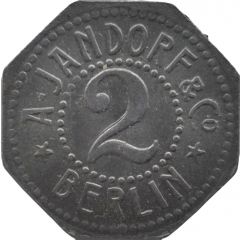 2 Pfennig - Berlin A. Jandorf and Co.