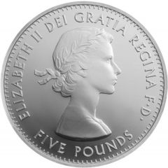 5 Pounds - Elizabeth II 1st portrait, Coronation Jubilee, Silver Proof
