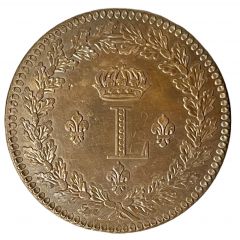 Reproduction - 1 décime Louis XVIII Au L couronné