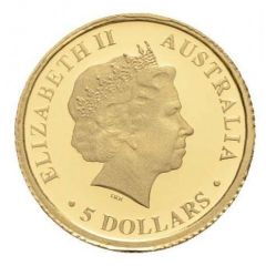 5 Dollars - Elizabeth II 4th Portrait - Kangaroo - Gold Proof