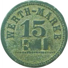15 Pfennig Werth-Marke, Countermarked `EL`