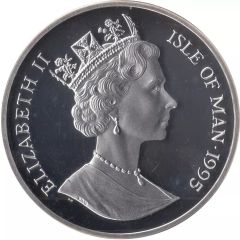 5 Angel - Elizabeth II Archangel Michael facing right, Maklouf uncouped head, Silver