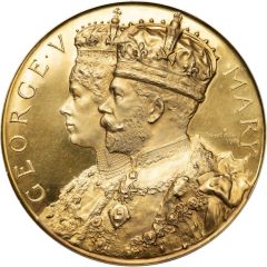 Medal - George V Coronation, Spink, gold, 103mm