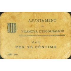 25 Céntimos Vilanova d`Escornalbou