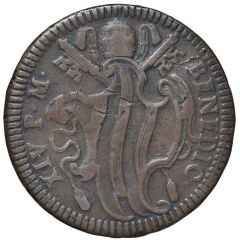 1 Baiocco - Benedict XIV Wavy shield, Palm wreath