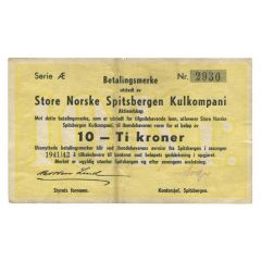 10 Kroner Great Norwegian Spitsbergen Coal Company