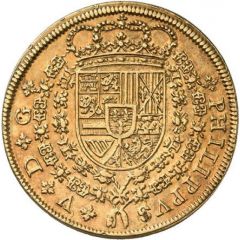 8 Escudos - Philip V Segovia, 2nd type