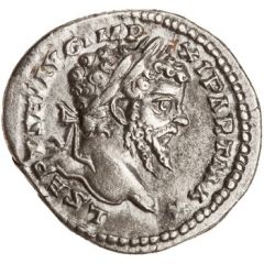 Denarius - Septimius Severus IVSTITIA, Justitia