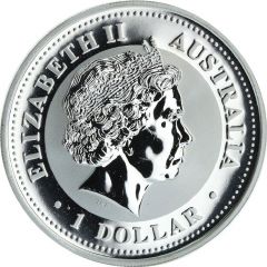 1 Dollar - Elizabeth II 4th Portrait - Year of the Monkey - Silver Bullion Coin