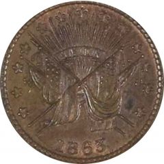 Draped Flags Civil War Token
