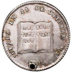 1 Sol - Manuel Isidoro Belzu 6th Bolivian constitution - Monetary Medal