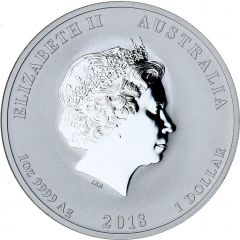 1 Dollar - Elizabeth II 4th Portrait - Year of the Dog - Silver Bullion Coin