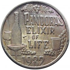 Mardi Gras Token - Krewe of Pandora Pandora`s Elixir of Life, New Orleans, Louisiana