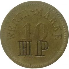 10 Pfennig - Schmöckwitz Werth-Marke, Countermarked `HP`