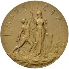 Proclamation of the Republic and Canton of Neuchâtel bronze