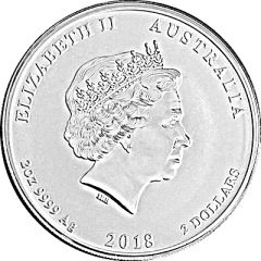 2 Dollars - Elizabeth II 4th Portrait - Dove - Silver Bullion - High Relief