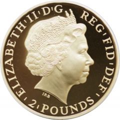 2 Pounds - Elizabeth II Year of the Sheep, Gold-Plated Silver Proof