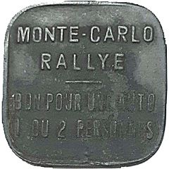 Token - Monte Carlo Rally 1 car 1 or 2 persons