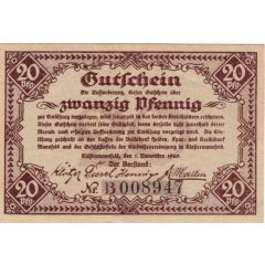 20 Pfennig Einkaufsvereinigung der Kaufleute des Mansfelder Gebirgs- und Seekreises