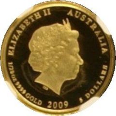 5 Dollars - Elizabeth II 4th Portrait - Australian Kookaburra - Gold Set