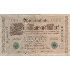 1000 Mark Reichsbanknote, green seal