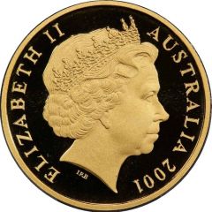 2 Dollars - Elizabeth II 4th Portrait - Aboriginal Man, Gold Proof