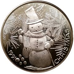 1 oz silver Christmas snowman