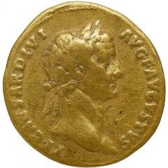 Aureus - Tiberius and Livia Drusilla IMP CAES TRAIAN AVG GER DAC P P REST