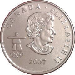 25 Cents - Elizabeth II Curling