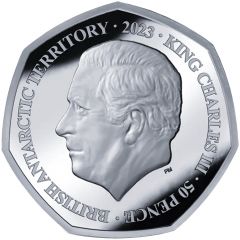 50 Pence - Charles III Lunar south pole, Silver