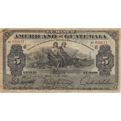 5 Pesos Banco Americano de Guatemala