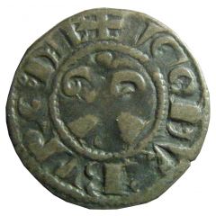 Denier - Hugh III Dijon, S retrograd
