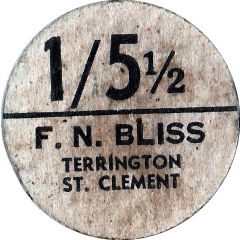 1 Shilling 51/2 Pence - F.N. Bliss Farm Terrington, St. Clement, pickers token