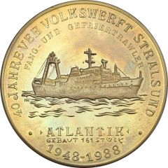 Medal - 40th anniversary of the VEB Shipyard in Stralsund