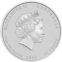 50 Cents - Elizabeth II 4th Portrait - Year of the Goat - Silver Bullion Coin