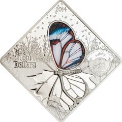 10 Dollars Glasswing butterfly