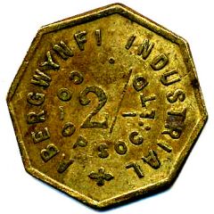 2 Shillings - Abergwynfi Ind CSL Glamorganshire / Wales