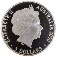 5 Dollars - Elizabeth II 4th Portrait - Sydney 2000 Series - Silver Proof