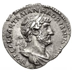 Denarius - Hadrian P M TR P COS III, Aequitas and Moneta