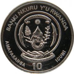 10 Amafaranga Rhinoceros, platinum