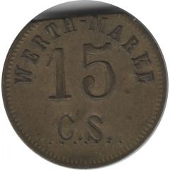 15 Pfennig Werth-Marke, Countermarked `C. S.`