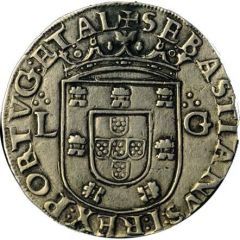 Tostão `L-G` - Sebastião I 2nd type, Lisboa mint